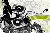DJ music and patterns Vector