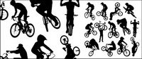 Cycling sports figures silhouettes