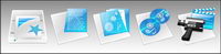 Crystal blue-grey series of computer icons transparent png
