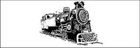 Black and white locomotive vec