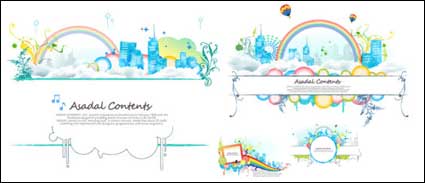 Fun City theme vector material