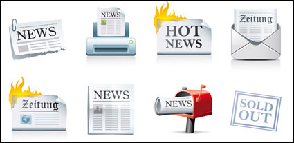 Newspaper icon vector material