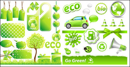 Low-carbon green theme icon vector material