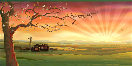 Vector countryside scenery