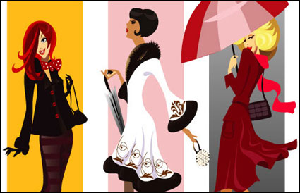 Vector fashion female characters