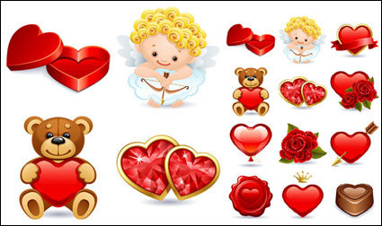 Romantic love element vector material