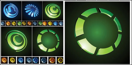 graphic icons three-dimensional circular Vector