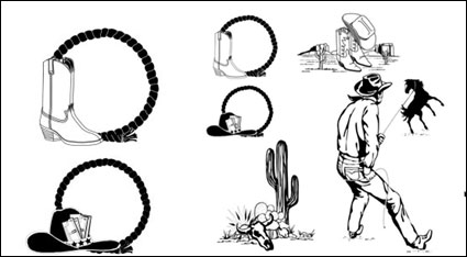 Wrangler black and white vector material