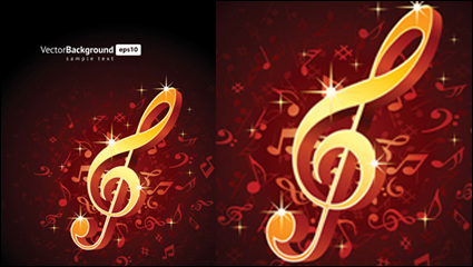 Music notes theme vector material -5