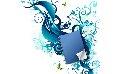 Fashion pattern notepad vector material -1