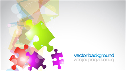 Colorful puzzle vector background material -3