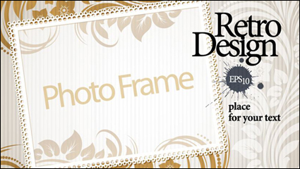 Elegant pattern the shading decorative box text design vector material -2