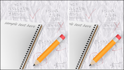 Realistic learning stationery 05 - vector