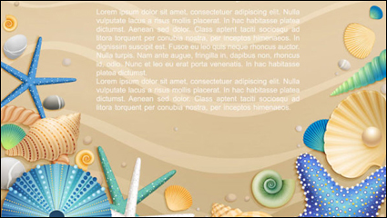 Exquisite cartoon ocean background 03 - vector