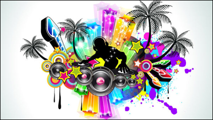 Brilliant dynamic musical elements 03 - vector