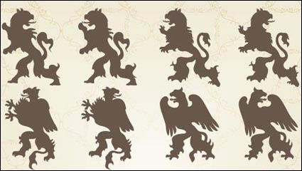 European gorgeous retro design 02-- vector material