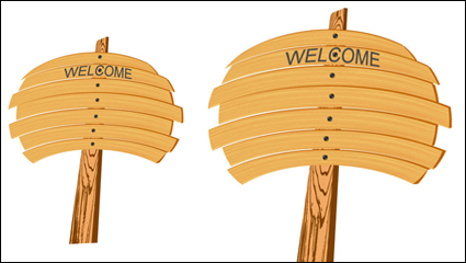 Cartoon wood sign 02 - vector