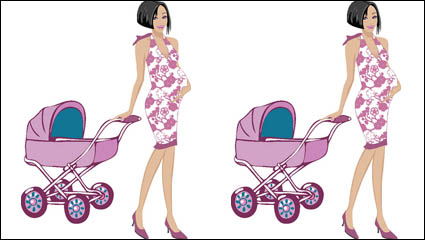 Cute Cartoon Mother 02-- vector material