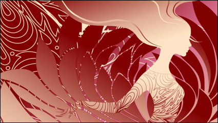 Fashion women illustration vector material -4