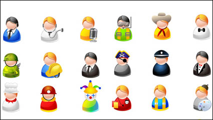 {Cartoon character icons 1} vector