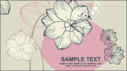 Lovely flowers vector material -1