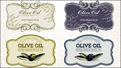 Olive oil labels 02 - vector material