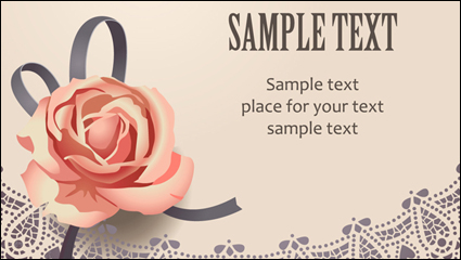 Vintage Roses Card text template vector material -2