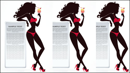 Fashion beauty silhouette 02 - Vector
