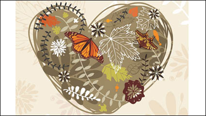 Autumn illustrations vector material 