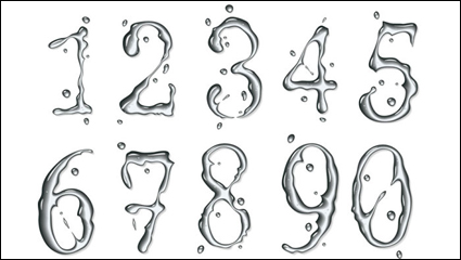 Water drops texture figures - vector material