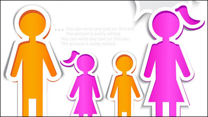 Cartoon label background 02 - vector material