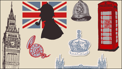 Urban characteristics stickers 01 - vector material