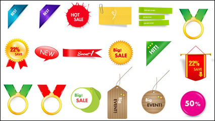 Cartoon label stickers - vector material