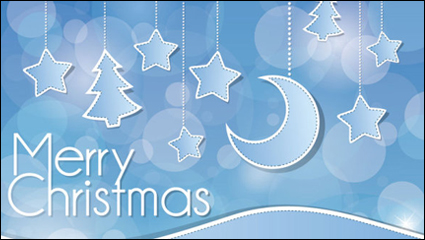 Christmas decorative background 02 - vector material