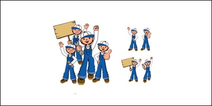 Repair personnel figures vector material