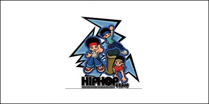 Hip-hop cartoon character vector material