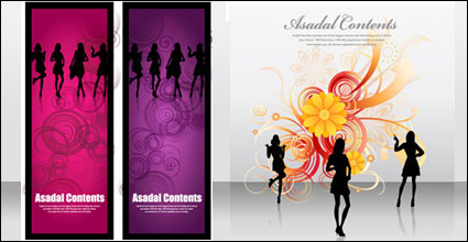 Female flowers silhouette vector