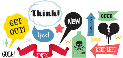 Vector Graphics cute label material