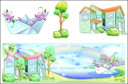 Hand-painted style, summer style series of vector -5