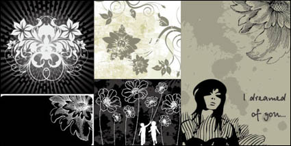 Black and white gray pattern vector