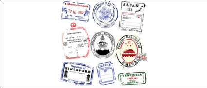 Several countries postmark vector material