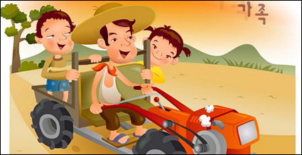 iClickart Cartoon Family illustrator vector material -4