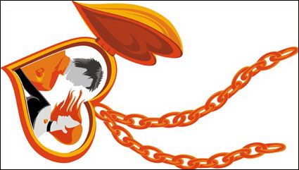 Couples necklace Vector material