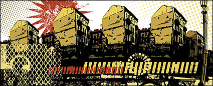 Decadent city vector material