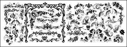 Continental number of black-and-white pattern vector material fashion