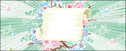 Plum vector material with the old paper