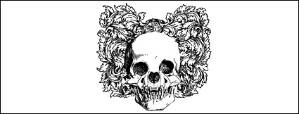 Black and white skull